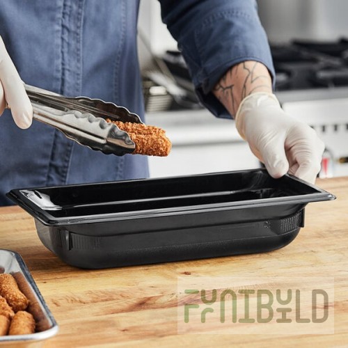 Vollrath 8032420 Super Pan® 1/3 Size Black Polycarbonate Food Pan - 2 1/2