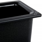 Carlisle CM110503 Coldmaster 1/6 Size Black High Capacity Cold ABS Plastic Food Pan - 6 Carlisle CM110503 Coldmaster 1/6 Size Black High Capacity Cold ABS Plastic Food Pan - 6