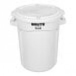 Rubbermaid® BRUTE 32 Gallon / 510 Cup White Round Ingredient Storage Bin with Lid