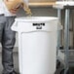 Rubbermaid® BRUTE 32 Gallon / 510 Cup White Round Ingredient Storage Bin with Lid