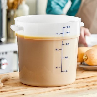 Carlisle 18 Qt. White Round Polyethylene Food Storage Container Carlisle 18 Qt. White Round Polyethylene Food Storage Container