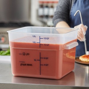 Vigor 12 Qt. Translucent Square Polypropylene Food Storage Container Vigor 12 Qt. Translucent Square Polypropylene Food Storage Container