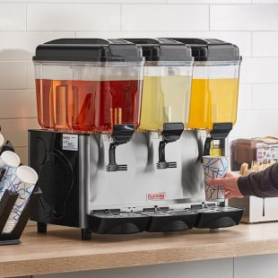 Galaxy Triple 3 Gallon Bowl Refrigerated Beverage Dispenser - 120V