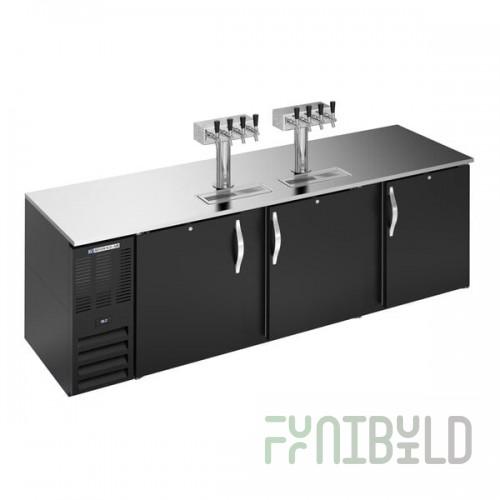 Beverage-Air DD94HC-B-144 2 Four Tap Kegerator Beer Dispenser - Black, (5) 1/2 Keg Capacity