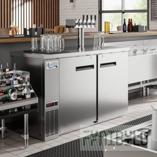 Avantco UDD-2-HC-S Four Tap Kegerator Beer Dispenser - Stainless Steel, (2) 1/2 Keg Capacity