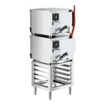 Cooking Performance Group COH-D3-A Double Stacked Electric Digital 3 Tray Half Size Convection Oven with Moisture Injection and Stand - 120V Cooking Performance Group COH-D3-A Double Stacked Electric Digital 3 Tray Half Size Convection Oven with Moisture Injection and Stand - 120V
