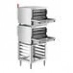 Cooking Performance Group COH-D3-A Double Stacked Electric Digital 3 Tray Half Size Convection Oven with Moisture Injection and Stand - 120V Cooking Performance Group COH-D3-A Double Stacked Electric Digital 3 Tray Half Size Convection Oven with Moisture Injection and Stand - 120V