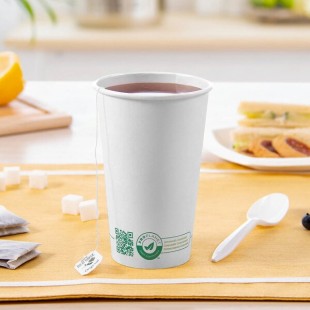 Solo 16 oz. Single Wall White Compostable PLA Paper Hot Cup - 50/Pack Solo 16 oz. Single Wall White Compostable PLA Paper Hot Cup - 50/Pack