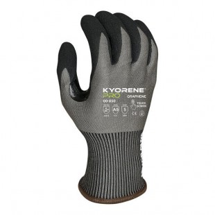 Armor Guys Kyorene Pro 00-850-L Gray 15 Gauge A5 Graphene Gloves with Black HCT Microfoam Nitrile Palm Coating and Black Cuff - Large Armor Guys Kyorene Pro 00-850-L Gray 15 Gauge A5 Graphene Gloves with Black HCT Microfoam Nitrile Palm Coating and Black Cuff - Large