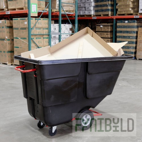 Rubbermaid® FG131400BLA Black 1.0 Cubic Yard Tilt Truck / Trash Cart (850 lb.)