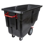 Rubbermaid® FG131400BLA Black 1.0 Cubic Yard Tilt Truck / Trash Cart (850 lb.)