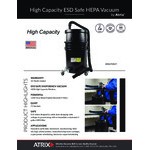 Atrix ATIHCTV5CT High Capacity 5 Gallon ESD-Safe Vacuum with HEPA Filtration and Tool Kit - 120V, 628W