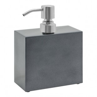 room360 New York 28 oz. Onyx Soap Dispenser with Brushed Stainless Pump Top - 6/Case