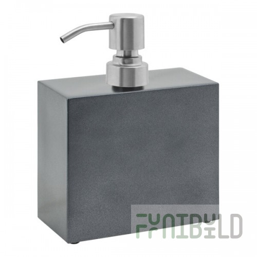 room360 New York 28 oz. Onyx Soap Dispenser with Brushed Stainless Pump Top - 6/Case
