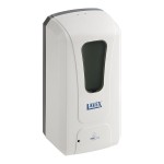 Lavex 40 fl. oz. (1,200 mL) White Automatic Foaming Soap / Sanitizer Dispenser