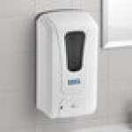 Lavex 40 fl. oz. (1,200 mL) White Automatic Foaming Soap / Sanitizer Dispenser
