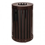 Ex-Cell Kaiser SCTP-40 ND BLK Streetscape Black Gloss 45 Gallon Round Outdoor Trash Can with Flat Top Lid Ex-Cell Kaiser SCTP-40 ND BLK Streetscape Black Gloss 45 Gallon Round Outdoor Trash Can with Flat Top Lid
