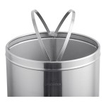 Lancaster Table & Seating 15 Gallon Stainless Steel Round Decorative Trash Can with Open Dome Lid Lancaster Table & Seating 15 Gallon Stainless Steel Round Decorative Trash Can with Open Dome Lid