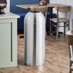 Lancaster Table & Seating 15 Gallon Stainless Steel Round Decorative Trash Can with Open Dome Lid Lancaster Table & Seating 15 Gallon Stainless Steel Round Decorative Trash Can with Open Dome Lid