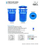 Ex-Cell Kaiser RC-SCD2633 RBL Streetscape Blue Gloss 37 Gallon Round Classic Outdoor Recycling Bin with Canopy