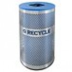 Ex-Cell Kaiser VCR-33 PERF SS Venue Collection 33 Gallon Perforated Stainless Steel Round Recycling Bin