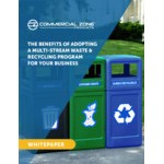 Commercial Zone Polytec 73246399 126 Gallon 3-Stream Polyethylene Square Landfill / Recycling / Compost Bins with Open Top Lids Commercial Zone Polytec 73246399 126 Gallon 3-Stream Polyethylene Square Landfill / Recycling / Compost Bins with Open Top Lids