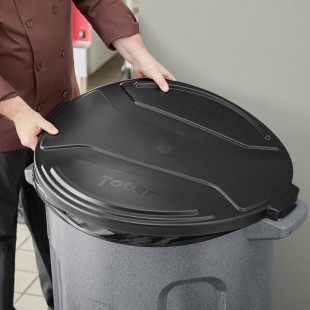 Toter RND55-L0200 Black Lid for 55 Gallon Round Trash Cans