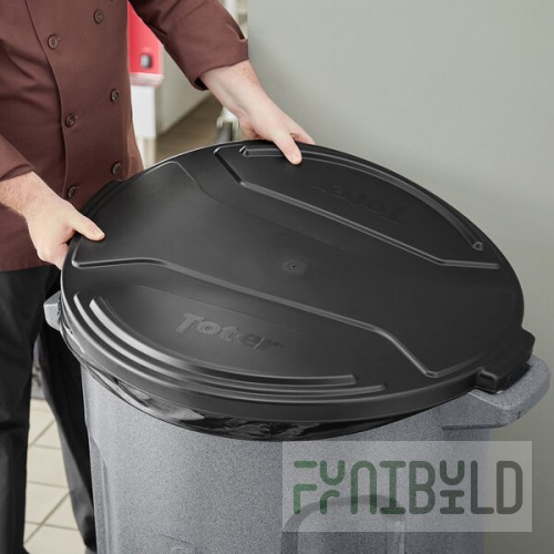 Toter RND55-L0200 Black Lid for 55 Gallon Round Trash Cans