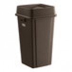 Lavex 25 Gallon Brown Square Trash Can with Drop Shot Lid