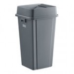 Lavex 25 Gallon Brown Square Trash Can with Drop Shot Lid