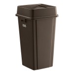 Lavex 25 Gallon Brown Square Trash Can with Drop Shot Lid