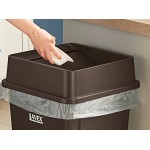 Lavex 25 Gallon Brown Square Trash Can with Drop Shot Lid