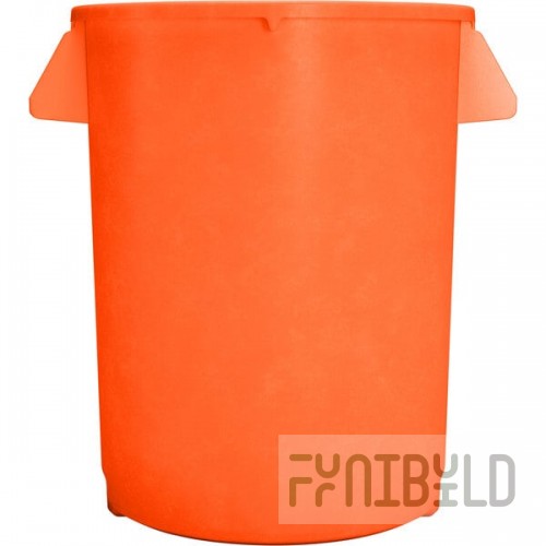Carlisle 84102024 Bronco 20 Gallon Orange Round Trash Can