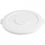 Lavex 44 Gallon White Round Commercial Trash Can