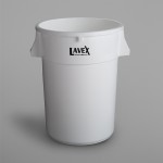 Lavex 44 Gallon White Round Commercial Trash Can