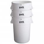 Lavex 44 Gallon White Round Commercial Trash Can