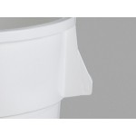 Lavex 44 Gallon White Round Commercial Trash Can
