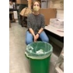 Lavex 44 Gallon White Round Commercial Trash Can