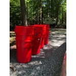 Lavex 44 Gallon White Round Commercial Trash Can