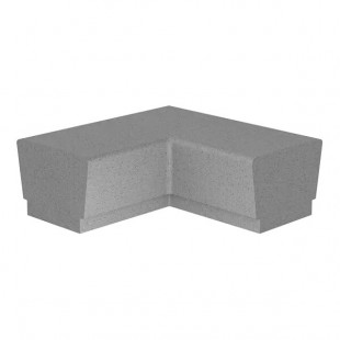 Wausau Tile Our Town 4' 90-Degree Square Concrete Bench - 48