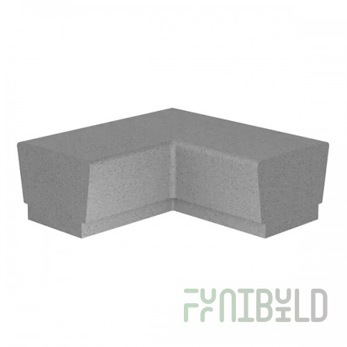 Wausau Tile Our Town 4' 90-Degree Square Concrete Bench - 48