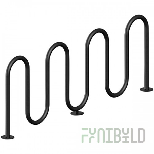 Wausau Tile 7-Loop Powder-Coated Metal Surface Mount Bike Rack