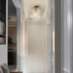 Globe Suzie Matte Brass Semi-Flush Mount Ceiling Light with Clear Cylindrical Ribbed Glass Shade - 120V, 60W Globe Suzie Matte Brass Semi-Flush Mount Ceiling Light with Clear Cylindrical Ribbed Glass Shade - 120V, 60W