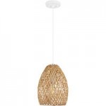 Globe Bohemian Chic Natural Rattan / Matte Black Pendant Light - 120V, 60W Globe Bohemian Chic Natural Rattan / Matte Black Pendant Light - 120V, 60W