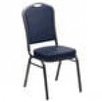 Flash Furniture FD-C01-SILVERVEIN-NY-VY-GG Hercules Navy Blue Vinyl Crown Back Stackable Banquet Chair with Silver Vein Frame