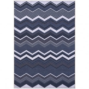 Abani Parker Collection 4' x 6' Blue Modern Zig Zag Area Rug