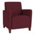 Lesro Ravenna Open House Wine Fabric Guest Arm Chair with Walnut Wood Legs Lesro Ravenna Open House Wine Fabric Guest Arm Chair with Walnut Wood Legs