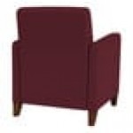 Lesro Ravenna Open House Wine Fabric Guest Arm Chair with Walnut Wood Legs Lesro Ravenna Open House Wine Fabric Guest Arm Chair with Walnut Wood Legs