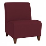 Lesro Ravenna Open House Wine Fabric Guest Arm Chair with Walnut Wood Legs Lesro Ravenna Open House Wine Fabric Guest Arm Chair with Walnut Wood Legs