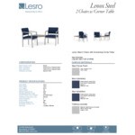 Lesro Lenox Steel Patriot Plus Imperial Blue Vinyl Two Guest Arm Chairs with Sarum Twill Laminate Connecting Corner Table